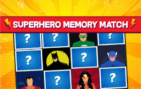 Superhero Memory Match HTML5 Game